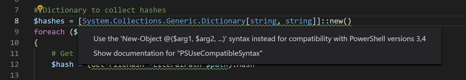 VSCode suggesting New-Object instead of ::new() syntax